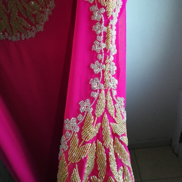 Fushia Pink Chiffon Dress - Picture 7 of 7